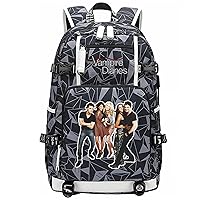 Lightweight Canvas Bookbag The Vampire Movie Casual Travel Knapsack with Charge Port Daily Graphic Daypack