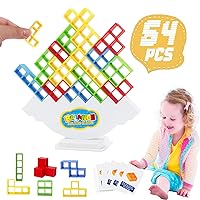 64PCS Tower Tetra Game, Tetra Tetris Balance Tower Game Stacking Team Building Blocks for Adults and Family, Fun Party Games for Kids, Balance Stacking Toys for Family Games, Parties and Travel