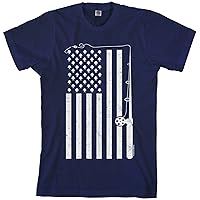 Threadrock Men's Fishing American Flag T-Shirt