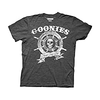 Ripple Junction The Goonies Men's Short Sleeve T-Shirt Captain's Wheel Never Say Die Quote 1980's Comedy Officially Licensed