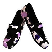Women's Classic Betsy Lou, Best Foldable & Flexible Flats, Travel & Exercise, Dance, Yoga Socks, Indoor Shoes, Slippers, Midnight, Medium