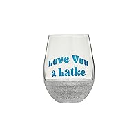 Pearhead Love you a Latke Wine Glass, Holiday Stemless Wineglass, Hanukkah Gift For Friends and Family, Hostess Gifts, Holiday Party Favors, Large, 15 oz