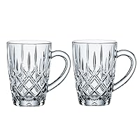 Nachtmann Noblesse Collection Hot Beverage Mug | Set of 2 Glass Coffee Cups for Tea, Coffee and Hot Cocoa | 11.7 oz Mugs Made from fine Crystal Glass | Dishwasher Safe
