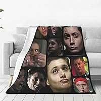 Blanket Jensen Ackles Collage Throw Blanket Warm Cozy Plush Bed Blanket Sofa Bed Couch Decor Gifts for Men Women and Kids 80