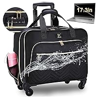 Rolling Laptop Bag with 4 Spinner Wheels, 17.3 Inch & TSA Lock Large Rolling Briefcase for Men Women, Waterproof Overnight Roller Carry Computer Case for Travel Work Business Teacher Gifts