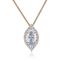 Kobelli Lab Grown Diamond Marquise Moissanite (GH/VS) Pendant Necklace (22