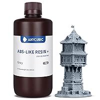 Upgraded ABS-Like 3D Printer Resin, Hardness and Toughness 405nm UV-Curing 8K Resin, High Precision and Easy to Post-Process Standard Photopolymer Resin for LCD DLP 3D Printing (Grey, 1kg)