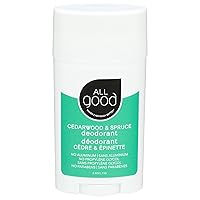 All Good Aluminum Free Deodorant Stick - Natural Deodorant w/Shea Butter & Aloe Vera, Bio-Active Formula, Vegan, Underarm Odor Protection for Men & Women (Cedarwood & Spruce)