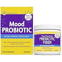 InnovixLabs Mood & Prebiotic Fiber Bundle Mood Probiotic (60 Capsules) Prebiotic Fiber Powder (30-Day Supply). Helps Support Positive Mood, and Gut and Digestive Health. *