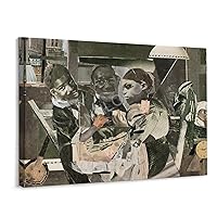 CNNLOAO Collage Artist Romare Bearden Abstract Fun Art Poster (9) Canvas Poster Wall Art Decor Print Picture Paintings for Living Room Bedroom Decoration Frame-style 16x12inch40x30cm