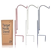 Shooting Target Stand - Modular Steel Shephard Hook (3 Pack - Red, White, Blue) 82