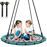 Trekassy Spider Web Saucer Swing 40 inch for Tree Kids with Steel Frame and Hanging Ropes