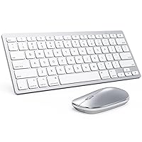 Bluetooth Keyboard and Mouse for Mac, OMOTON Ultra-Slim Keyboard and Mouse Combo, Wireless Keyboard and Mouse for MacOS, MacBook Pro/Air, iMac, Mac Mini, Laptop and PC (Silver)