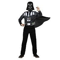 STAR WARS Darth Vader Official Youth Muscle Chest Box Set - Padded Costume Top and Cape with Plastic Mask - Child Size Small