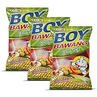 Boy Bawang Cornick, Lechon Manok - Crispy Tasty & Gluten-Free Corn Nuts 3.54 ounces (100g), 3 Pack