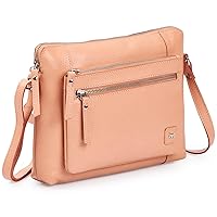 Wise Owl Accessories Small Soft Pebbled Real Leather Crossbody Handbags Purses Sling Crossover Shoulder Bag