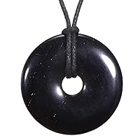 Morella women's necklace 31.5 inch - 80 cm gemstone Donut gem pendant in a velvet bag