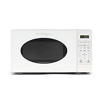 Nostalgia Modern Retro Countertop Microwave Oven - 700-Watt - 0.7 cu ft - 12 Pre-Programmed Cooking Settings - Digital Clock - Kitchen Appliances - White