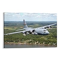 C-130 Hercules Air Force Fighter Military Transport Aircraft, Boys Birthday Gift Art Poster Wall Art Paintings Canvas Wall Decor Home Decor Living Room Decor Aesthetic 20x30inch(50x75cm) Frame-style
