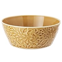 Narumi 41681-3880 Anna Emilia Bowl, Dish, 4.7 inches (12 cm), Midsummer Medow, Amber, Floral Pattern, Cute, Relief, Microwave, Oven, Dishwasher Safe, Made in Japan, Gift Box Included