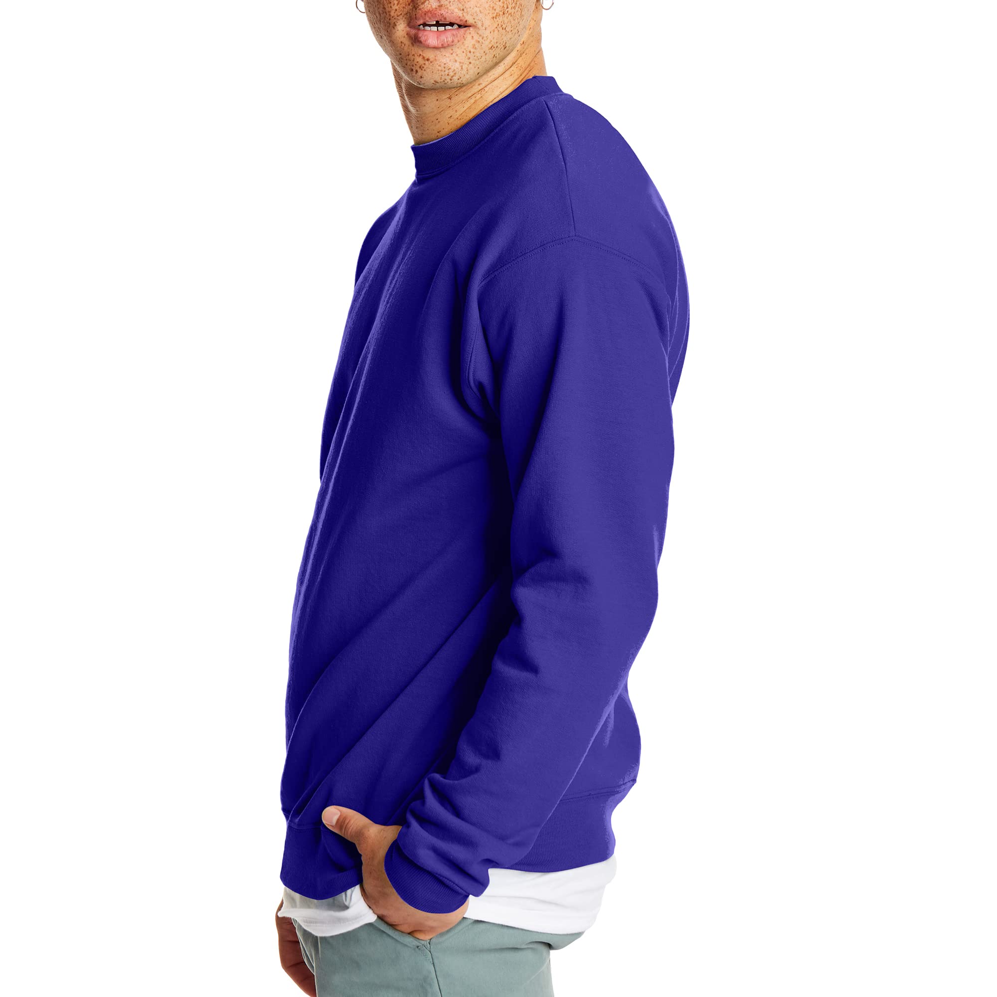 Hanes Men's Sweatshirt, EcoSmart Fleece Crewneck Sweatshirt, Cotton-Blend Fleece Sweatshirt (1 or 2 Pack)