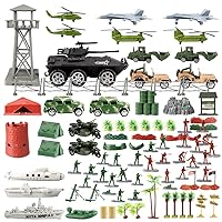 ViiKONDO Army Men Military Set - Cool Mini Action Figure Play Set w/Soldiers, Vehicles, Aircraft Boats Military Conflicts in Modern Warfare Military Toys Gifts for Boys