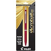 PILOT Acroball 1000 Ultra-Premium Refillable & Retractable Ball Point Pen, Red Barrel, Fine Point, Black Ink, Single Pen (13986)