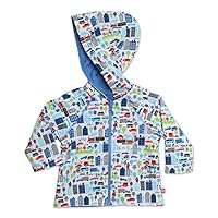 Zutano Baby Boys Super Hero Reversible Zip Hooded Sweatshirt, Multi