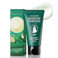 Mooncat Rich Moist Green Tea Sleeping Mask 50mlㅣ Sensitive Skin, Hypoallergenic, Ceremide, Moisturizer, Hydrating, Non-sticky texture, Korean skincare (1.69 fl.oz)
