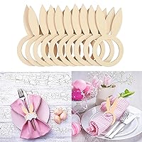20pcs Easter Napkin Rings Set Wooden Bunny Rabbit Table Dinner for Party Decoration Cute Napkin Buckle