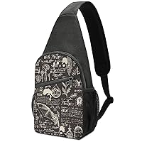 Alchemy Witchcraft Sling Daypack Casual Crossbody Backpack Chest Shoulder Bag For Travel And Hiking