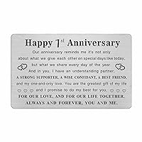 Metal Engraved 1 Year Anniversary Card, 1st Anniversary Card Gifts for Husband Wife Him Her, 1 Year Wedding Anniversary Decorations