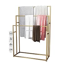 Towel Standing Rack Freestanding Metal Towel Rack Towel Holder for Bathroom/Kitchen/Gold