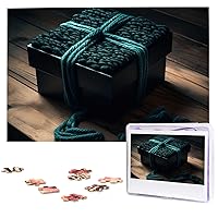 Dark Gift Box Print Puzzles Personalized Puzzle for Adults Wooden Picture Puzzle 1000 Piece Jigsaw Puzzle for Wedding Gift Mother Day
