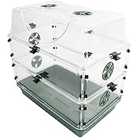 Medium Seed and Herb Domed Propagator with 2 Vented Side Height Extensions and Security Clip Set