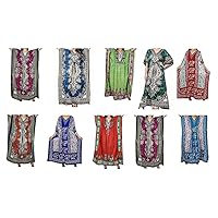 Sahiba Handiicraft India LOT of 2 to 150 Pcs Assorted Color and Design Silk Mix Kaftan, Home Wear Comfortable Kaftan Dress (as1, Alpha, one_Size, Regular, Regular, Pack of - 30)
