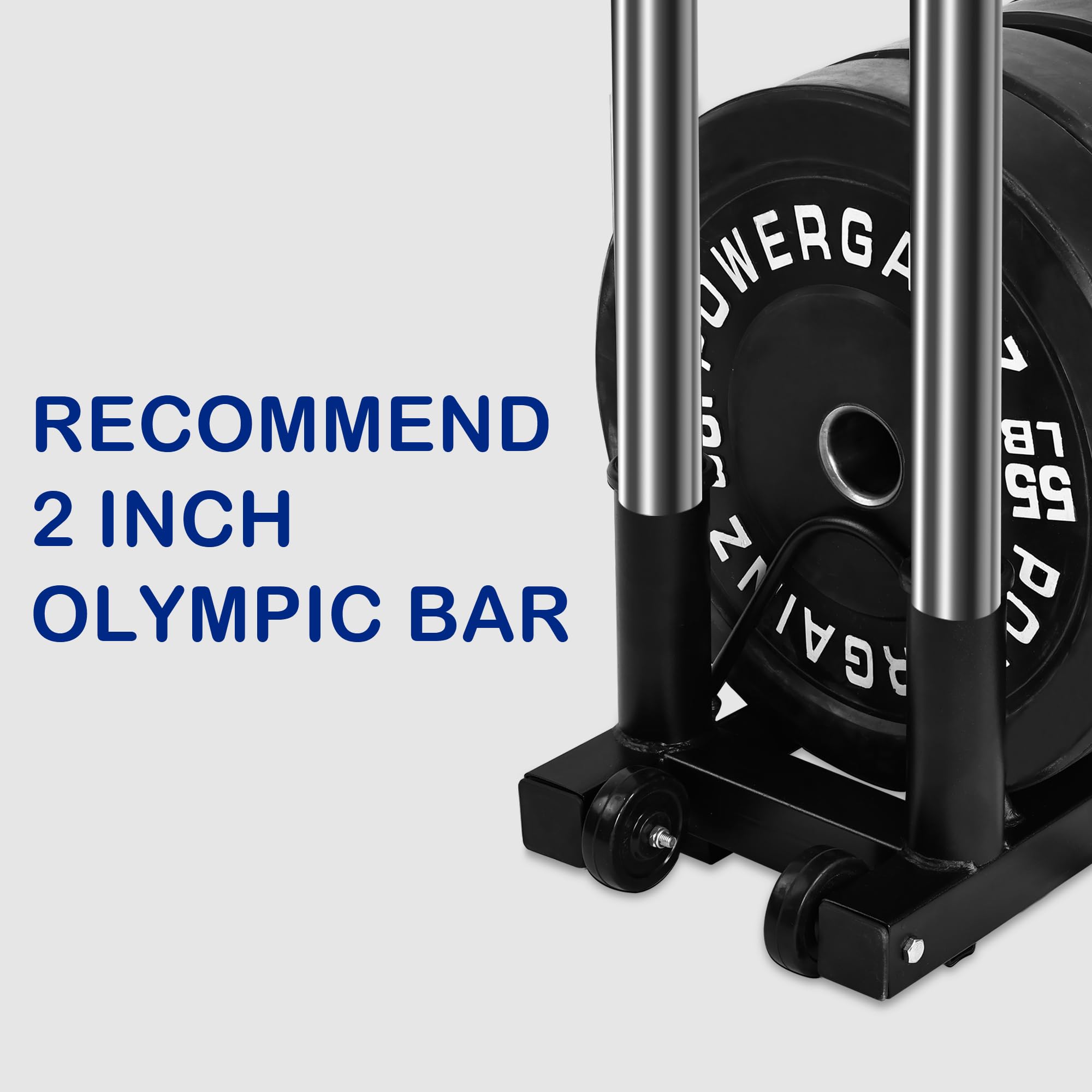 Signature Fitness Horizontal Plate and Olympic Bar Rack Organizer with Steel Frame and Transport Wheels
