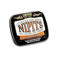 Simpkins Nipits Plain Liqourice Pellets - Pure Licorice Extract - Low-Calorie Candy - Dairy & Nut Free - Gluten Free Drops, Vegetarian Pellets, Handy Pocket Tin - Helps Smooth Your Throat - 0.42 oz
