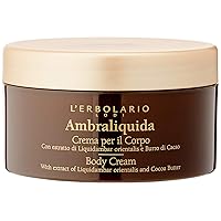 L’Erbolario Ambraliquida Body Cream - Anti-Aging Body Cream - Liquidambar Extract, Pistachio and Cocoa Butter - Nourishing, Toning Moisture - 8.4 oz