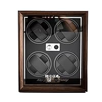4 Watch Winder for Automatic Watches Display Box with Quiet Japanese Motor for Extra Large to Small Watch(Walnut-4)