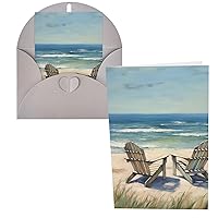 Greeting Cards with Envelopes Blank Greeting Card Beach scene with chairs Thank You Card Note Cards for Party Folding Blank Card for Birthday Blank Greeting Note Cards Invitations card 8