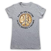 Women's All We are Saying is Give Quiche A Chance Peace Parody T-Shirt