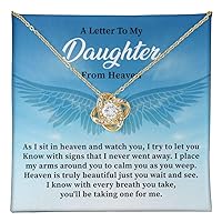 A Letter To My Daughter Necklace From Heaven, Loss Of Parents Remembrance Necklace Gift, Prayer From Heaven, Necklace For Loving Daughter From Mom And Dad Jewelry Necklace.