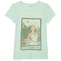 Disney Girl's Pocahontas Block Bottom Text T-Shirt, Mint, Small