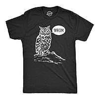Mens Whom Owl Tshirt Funny Grammar Nerd Sarcastic Graphic Novelty Tee