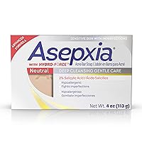 Asepxia Deep Cleansing Gentle Care Acne Treatment Hypoallergenic Bar Soap with Salicylic Acid, 4 Ounce