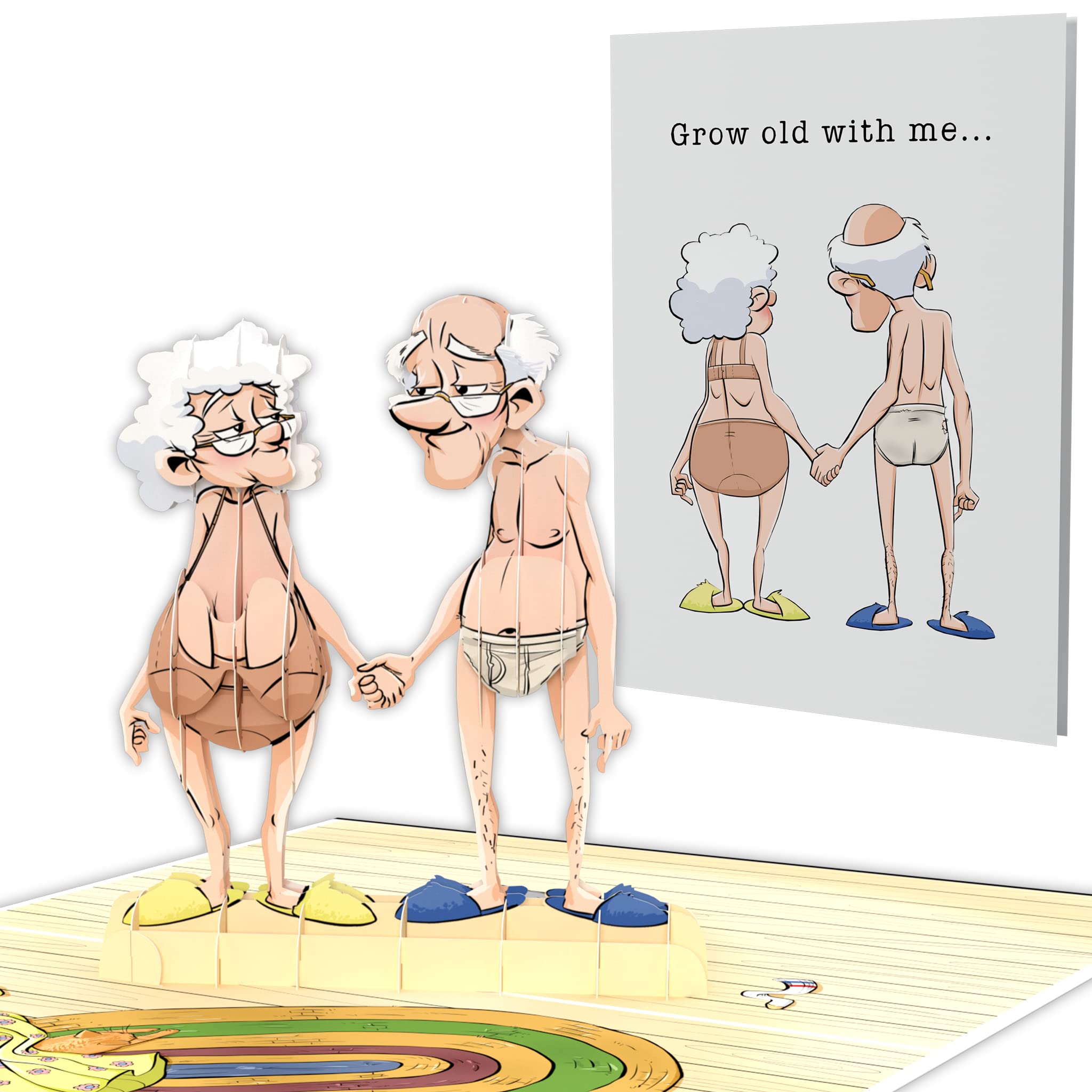 Mua Funny Anniversary Card | I Love You Pop Up Cards | 3D Popup Naughty Old  Couple Birthday Card For Husband, Wife | 1 Year Anniversary For Boyfriend |  1 Card 5