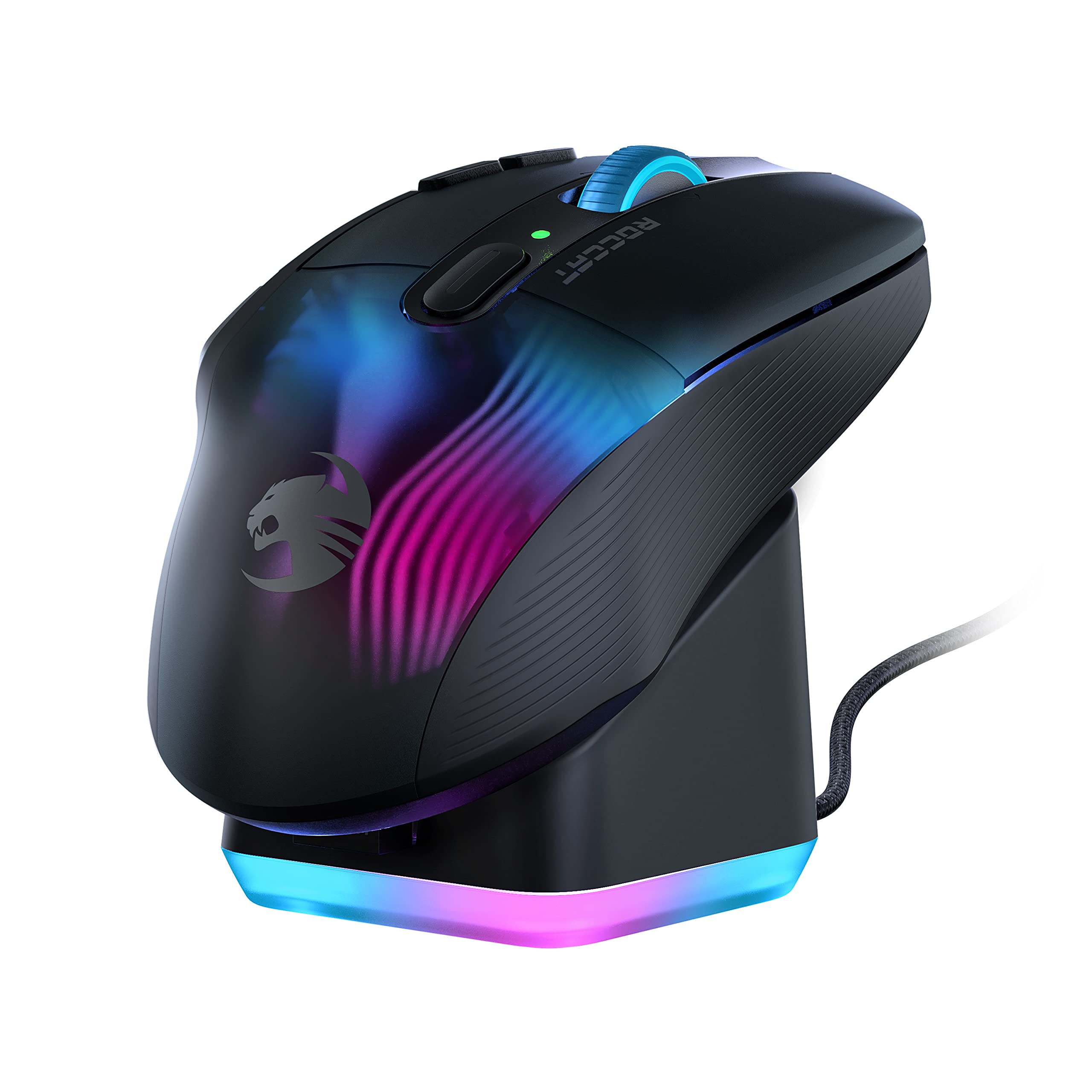 ROCCAT Vulcan II Max – Optical-Mechanical PC Gaming Keyboard – Black & Kone XP Air – Wireless Customizable Ergonomic RGB Gaming Mouse, 4D Wheel – Black