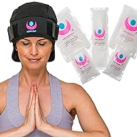 (2-Hour Cooling) Extra Strength Cold Cap, Adjustable Compression, Swappable Gel Packs. Class 1 Medical Device for Migraine, Scalp, Concussion Relief, Chemo. Comfortable Sizes & Machine Washable