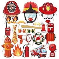 Fire Equipment Photo Booth Props,Fire Truck Photo Booth Props,Fire Anor Wishlife Extinguisher Photo Booth Props(25CT),Fire Equipment Party Decoration with Stick